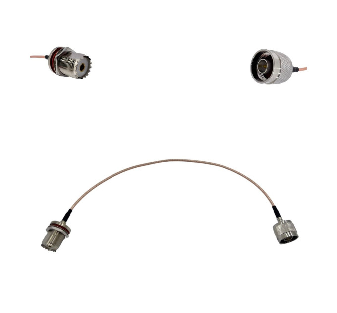 Пигтейл N-Type-Male - UHF-Female ВЧ кабель переходник RG316 длинна 30 см Пигтейл N-Type-Male - UHF-Female ВЧ кабель переходник RG316 длинна 30 см