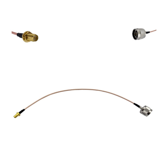 Пігтейл N-Type-Male - RP-SMA-Female ВЧ кабель перехідник RG316 довжина 30 см Пігтейл N-Type-Male - RP-SMA-Female ВЧ кабель перехідник RG316 довжина 30 см