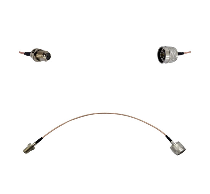 Пігтейл N-Type-Male - F-Female ВЧ кабель перехідник RG316 довжина 30 см Пігтейл N-Type-Male - F-Female ВЧ кабель перехідник RG316 довжина 30 см