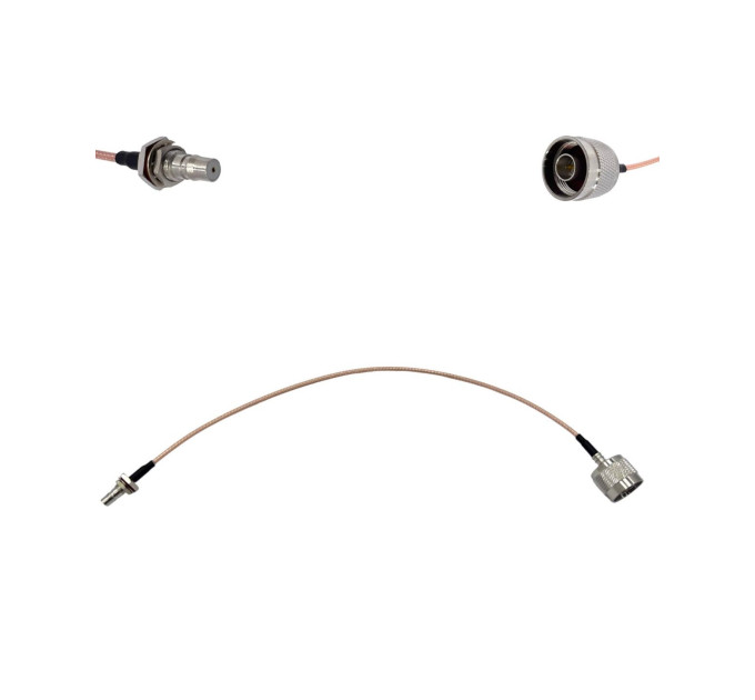 Пігтейл N-Type-Male - QMA-Female ВЧ кабель перехідник RG316 довжина 30 см Пігтейл N-Type-Male - QMA-Female ВЧ кабель перехідник RG316 довжина 30 см