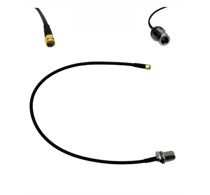 Пігтейл RP-SMA-Male - N-Type-Female ВЧ кабель перехідник RG223 50 см