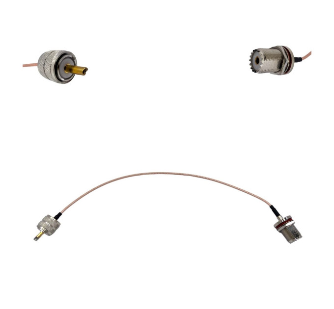 Пігтейл UHF-Male - UHF-Female ВЧ кабель перехідник RG316 довжина 30 см Пігтейл UHF-Male - UHF-Female ВЧ кабель перехідник RG316 довжина 30 см