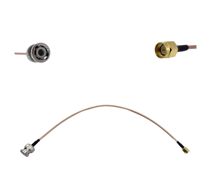 Пігтейл SMA-Male - BNC-Male ВЧ кабель перехідник RG316 довжина 30 см Пігтейл SMA-Male - BNC-Male ВЧ кабель перехідник RG316 довжина 30 см