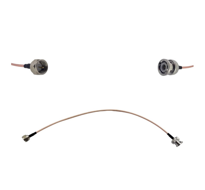 Пігтейл F-Male - BNC-Male ВЧ кабель перехідник RG316 довжина 30 см Пігтейл F-Male - BNC-Male ВЧ кабель перехідник RG316 довжина 30 см