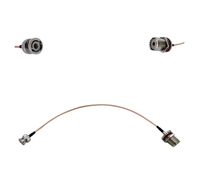 Пігтейл BNC-Male - UHF-Female ВЧ кабель перехідник RG316 довжина 30 см Пігтейл BNC-Male - UHF-Female ВЧ кабель перехідник RG316 довжина 30 см