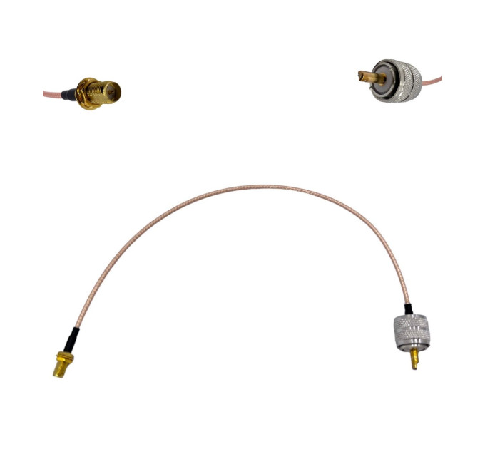 Пігтейл UHF-Male - RP-SMA-Female ВЧ кабель перехідник RG316 довжина 30 см Пігтейл UHF-Male - RP-SMA-Female ВЧ кабель перехідник RG316 довжина 30 см