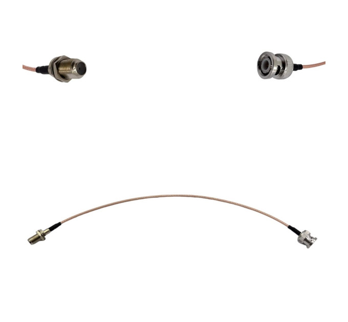 Пігтейл BNC-Male - F-Female ВЧ кабель перехідник RG316 довжина 30 см Пігтейл BNC-Male - F-Female ВЧ кабель перехідник RG316 довжина 30 см