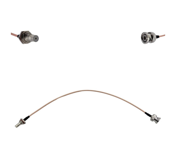 Пігтейл BNC-Male - QMA-Female ВЧ кабель перехідник RG316 довжина 30 см Пігтейл BNC-Male - QMA-Female ВЧ кабель перехідник RG316 довжина 30 см