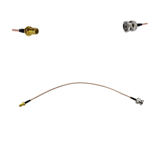 Пігтейл BNC-Male - RP-SMA-Female ВЧ кабель перехідник RG316 довжина 30 см Пігтейл BNC-Male - RP-SMA-Female ВЧ кабель перехідник RG316 довжина 30 см