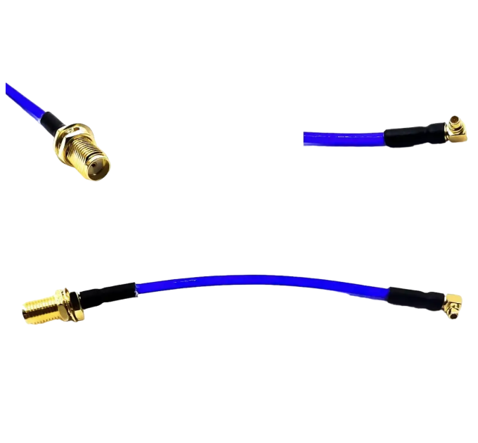 Пігтейл MMCX-Male - SMA-Female ВЧ кабель перехідник ss405 10 см кутовий