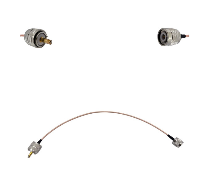 Пігтейл UHF-Male - TNC-Male ВЧ кабель перехідник RG316 довжина 30 см Пігтейл UHF-Male - TNC-Male ВЧ кабель перехідник RG316 довжина 30 см