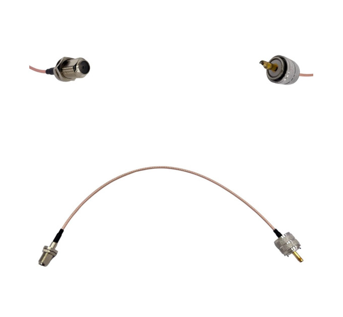 Пігтейл UHF-Male - F-Female ВЧ кабель перехідник RG316 довжина 30 см Пігтейл UHF-Male - F-Female ВЧ кабель перехідник RG316 довжина 30 см