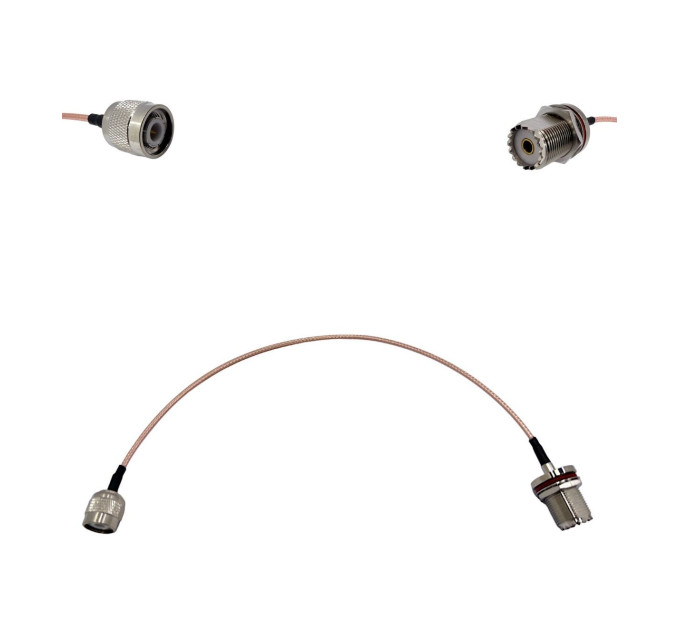 Пігтейл TNC-Male - UHF-Female ВЧ кабель перехідник RG316 довжина 30 см Пігтейл TNC-Male - UHF-Female ВЧ кабель перехідник RG316 довжина 30 см