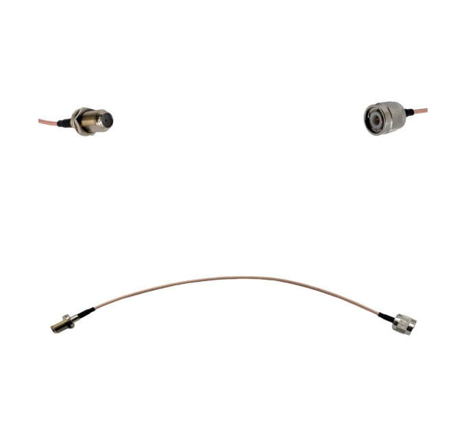 Пігтейл TNC-Male - F-Female ВЧ кабель перехідник RG316 довжина 30 см Пігтейл TNC-Male - F-Female ВЧ кабель перехідник RG316 довжина 30 см