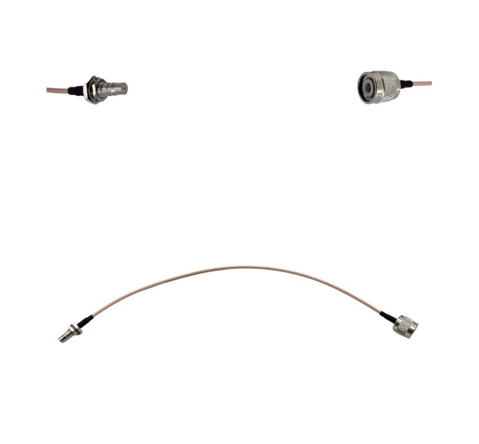 Пігтейл TNC-Male - QMA-Female ВЧ кабель перехідник RG316 довжина 30 см Пігтейл TNC-Male - QMA-Female ВЧ кабель перехідник RG316 довжина 30 см