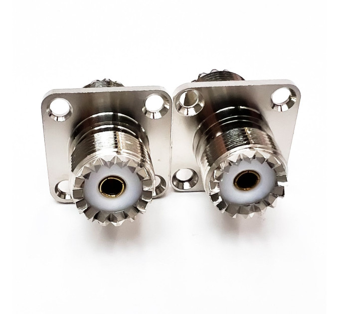 Перехідник UHF-Female - UHF-Female (конектор мама - мама) фланцевий