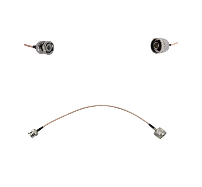 Пігтейл BNC-Male - N-Type-Male ВЧ кабель перехідник RG316 довжина 30 см Пігтейл BNC-Male - N-Type-Male ВЧ кабель перехідник RG316 довжина 30 см