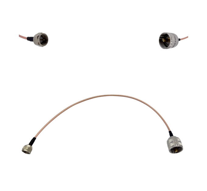 Пігтейл F-Male - UHF-Male ВЧ кабель перехідник RG316 довжина 30 см Пігтейл F-Male - UHF-Male ВЧ кабель перехідник RG316 довжина 30 см