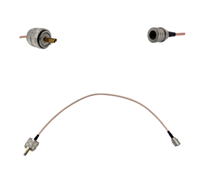 Пігтейл QMA-Male - UHF-Male ВЧ кабель перехідник RG316 довжина 30 см Пігтейл QMA-Male - UHF-Male ВЧ кабель перехідник RG316 довжина 30 см