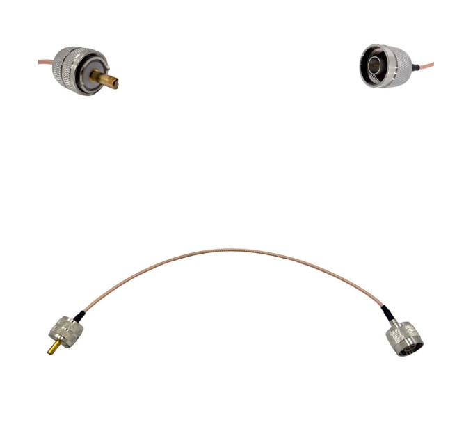Пігтейл UHF-Male - N-Type-Male ВЧ кабель перехідник RG316 довжина 30 см Пігтейл UHF-Male - N-Type-Male ВЧ кабель перехідник RG316 довжина 30 см