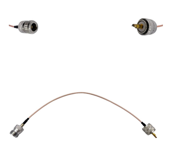 Пігтейл UHF-Male - N-Type-Female ВЧ кабель перехідник RG316 довжина 30 см Пігтейл UHF-Male - N-Type-Female ВЧ кабель перехідник RG316 довжина 30 см