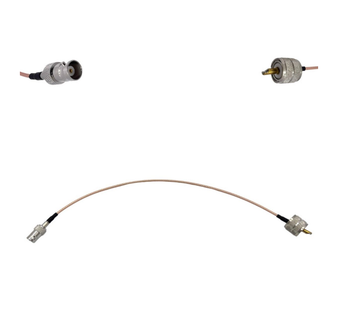 Пігтейл UHF-Male - BNC-Female ВЧ кабель перехідник RG316 довжина 30 см Пігтейл UHF-Male - BNC-Female ВЧ кабель перехідник RG316 довжина 30 см