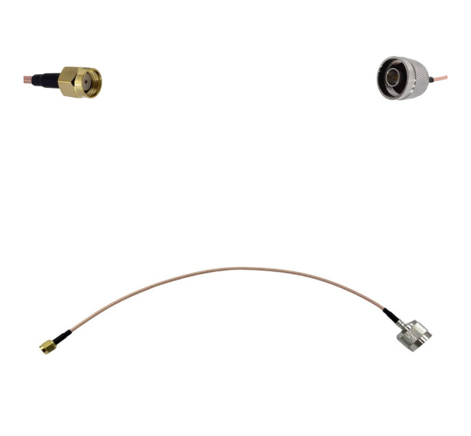 Пігтейл RP-SMA-Male - N-Type-Male ВЧ кабель перехідник RG316 довжина 30 см Пігтейл RP-SMA-Male - N-Type-Male ВЧ кабель перехідник RG316 довжина 30 см