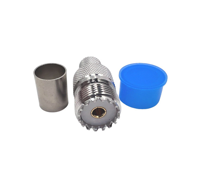 Разъем UHF-female (SO239) на кабель RG-213 под обжим