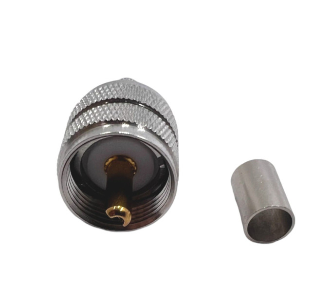 Разъем UHF-Male папа на кабель LMR240 под обжим