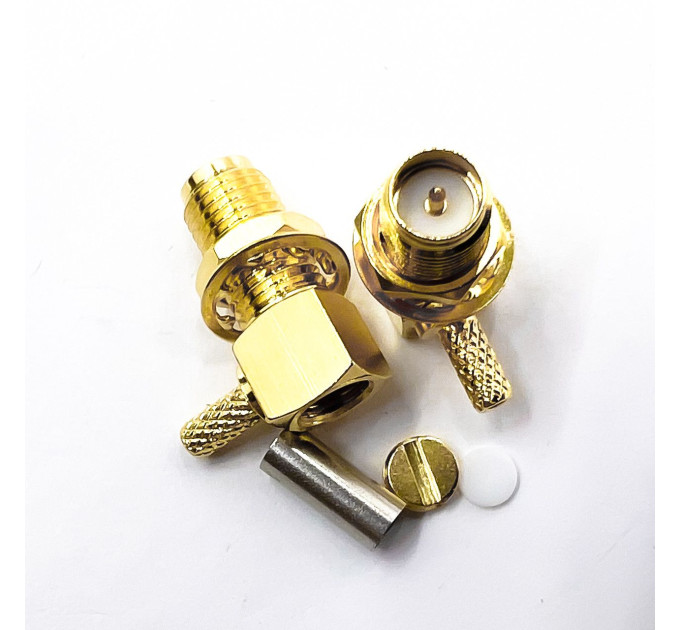 Разъем RP-SMA-Female на кабель RG174 под обжим угловой