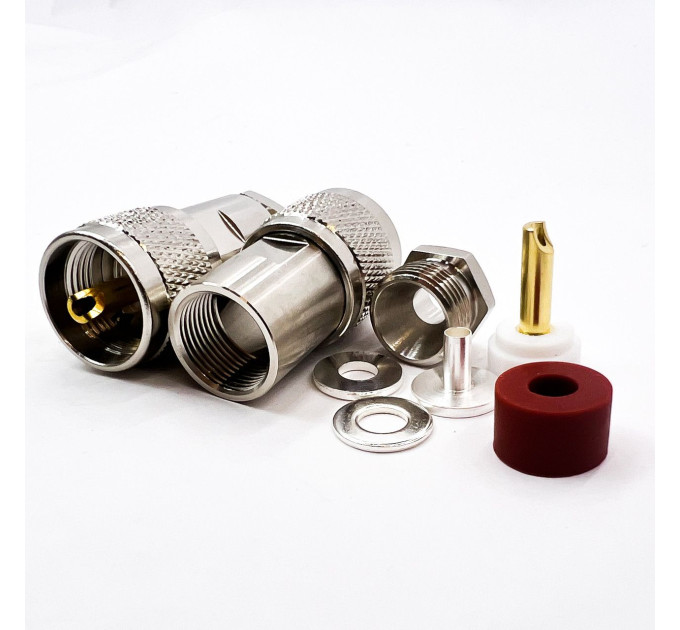 Разъем UHF-Male (PL259) на кабель RG-58 под пайку