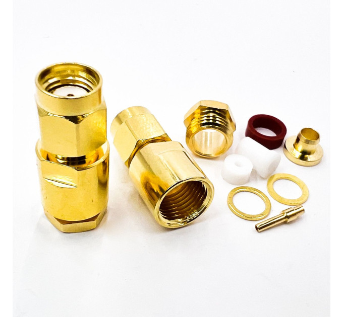 Разъем RP-SMA-Male на кабель RG-58 под пайку