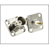 Фланцеве гніздо BNC Female flange кріплення на 4 отвори під гвинти та пайку Фланцеве гніздо BNC Female flange кріплення на 4 отвори під гвинти та пайку