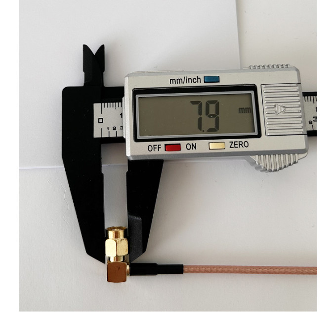 Пигтейл SMA-Male 90° – SMA-Male ВЧ кабель-переходник RG316, длина 30 см, угловой.