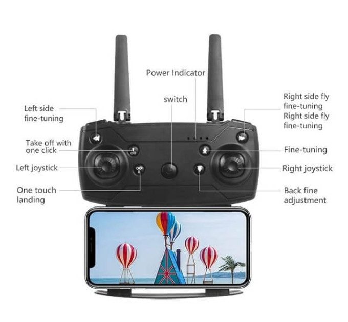 Квадрокоптер E99 Pro2 Black – дрон з 4K і HD камерами, FPV, до 20 хв. + кейс