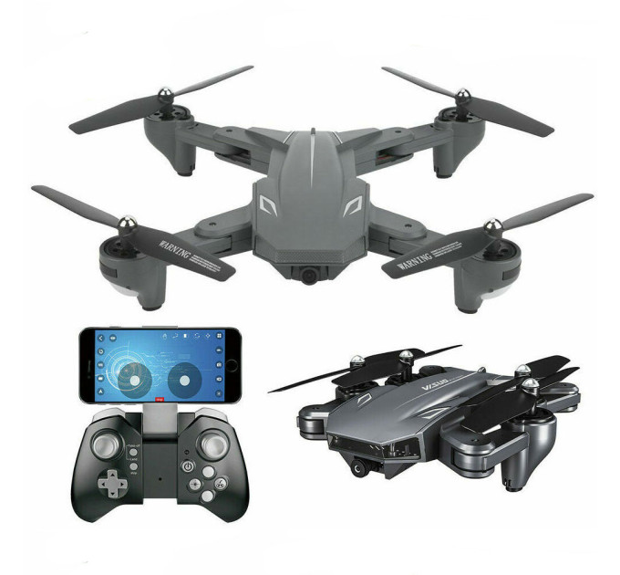 Квадрокоптер Visuo XS816 з 4K і HD камерами, FPV, оптичним утриманням позиції, до 20 хв. польоту (Сірий)