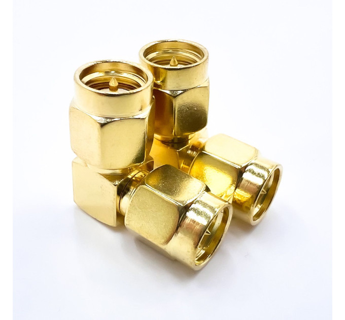 Переходник SMA-Male - SMA-Male (коннектор папа - папа), угловой Переходник SMA-Male - SMA-Male (коннектор папа - папа), угловой