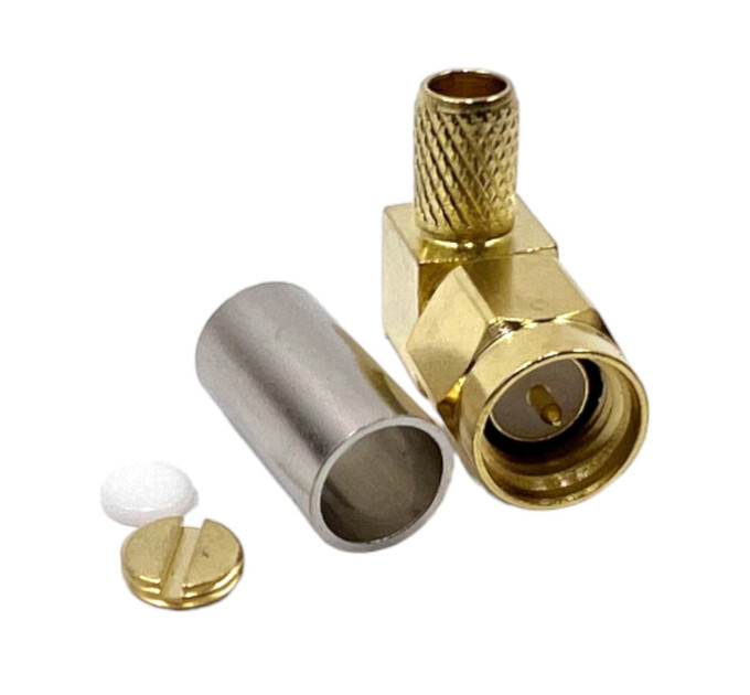 Разъем SMA-Male на кабель RG-58 под обжим, угловой