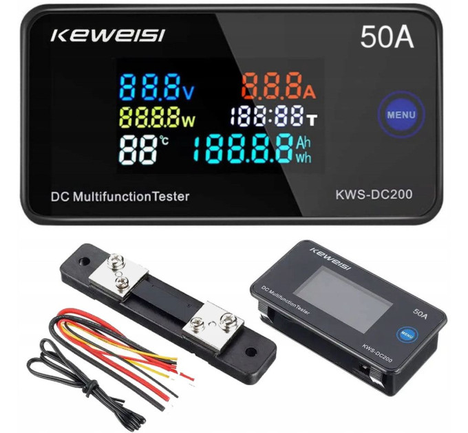 Цифровий ватметр DC 0-200V KWS-DC200-50A