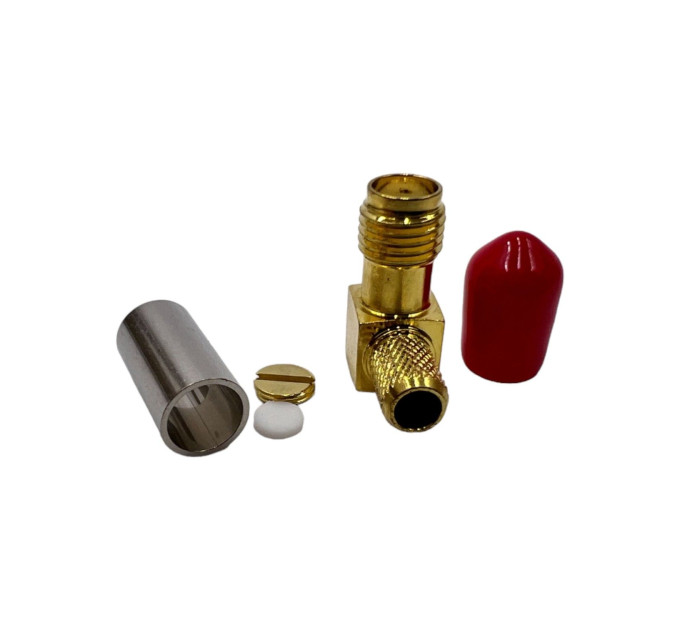 Разъем SMA-Female на кабель RG-58 под обжим, угловой