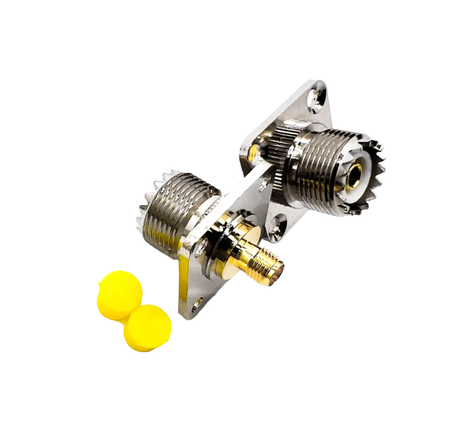 Перехідник UHF-Female - SMA-Female (конектор мама - мама) фланцевий