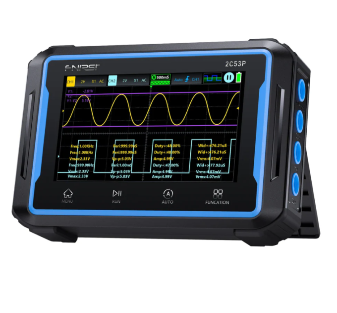 Двоканальний осцилограф FNIRSI® 2C53P 3-in-1 Осцилограф + Мультиметр + Генератор сигналів Двоканальний осцилограф FNIRSI® 2C53P 3-in-1 Осцилограф + Мультиметр + Генератор сигналів