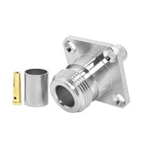 Роз'єм N-Type-Male на кабель RG-8/LMR400 на корпус, фланцевий Роз'єм N-Type-Male на кабель RG-8/LMR400 на корпус, фланцевий