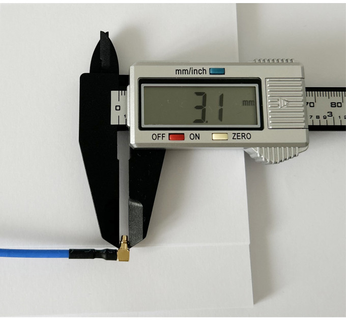 Пигтейл MMCX-90 - N-Type-F ВЧ кабель переходник RG405 15 см, угловой