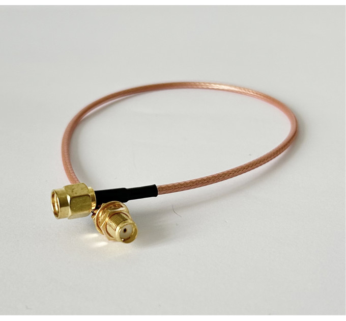 Пигтейл SMA-Male – SMA-Female ВЧ кабель-переходник RG316, длина 30 см.