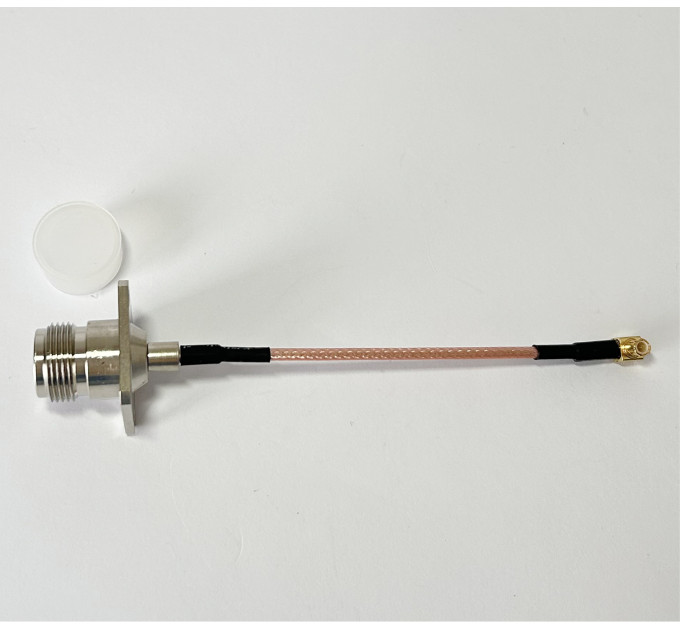 Пигтейл N-Type-Female - MCX-Male-90 ВЧ кабель переходник RG316 10 см, фланцевий