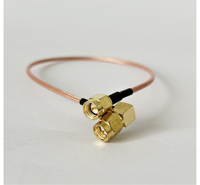 Пигтейл SMA-Male 90° – SMA-Male ВЧ кабель-переходник RG316, длина 30 см, угловой.