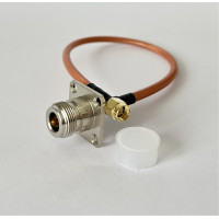 Пигтейл SMA Male - N-Type-Female Flange ВЧ кабель переходник RG400 длинна 30 см