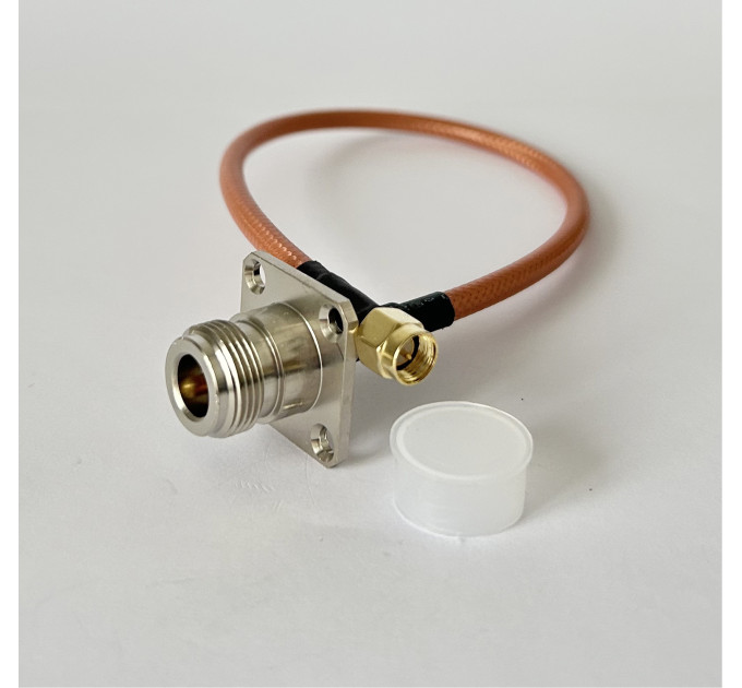 Пигтейл SMA Male - N-Type-Female Flange ВЧ кабель переходник RG400 длинна 30 см