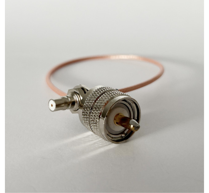 Пигтейл UHF-Male - QMA-Female ВЧ кабель переходник RG316 длинна 30 см